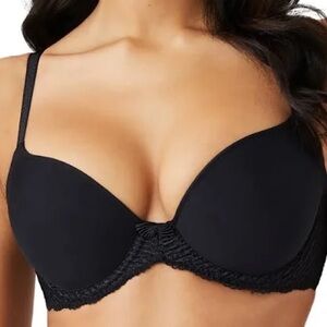 Wacoal La Femme Contour Black Lace Trim Bra Black 32DDD
